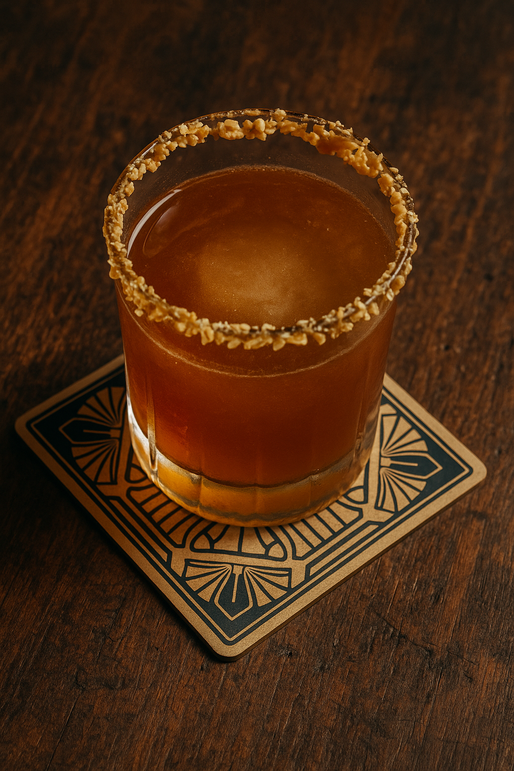 L'Étreinte du Pirate un Cocktail au Rhum et beurre de Cacahuète