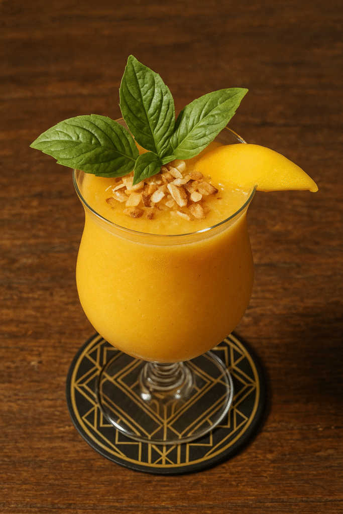 Cocktail Soleil des Tropiques sur un comptoir