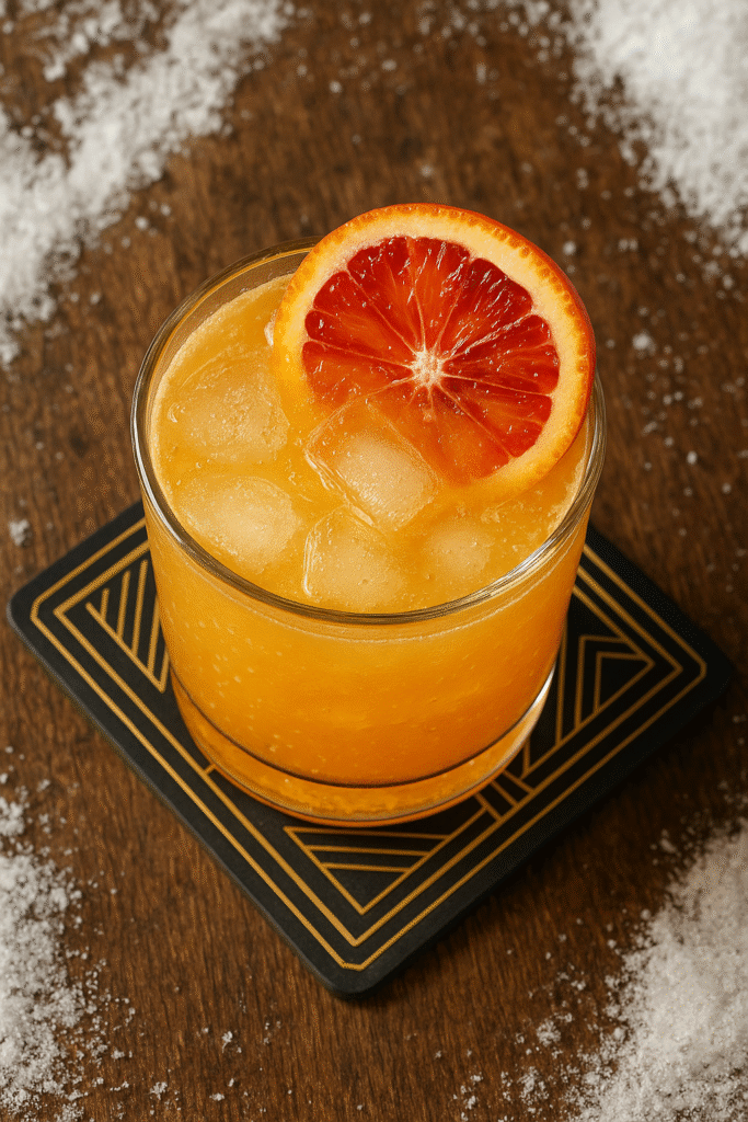 Orangeade Givrée sur un comptoir